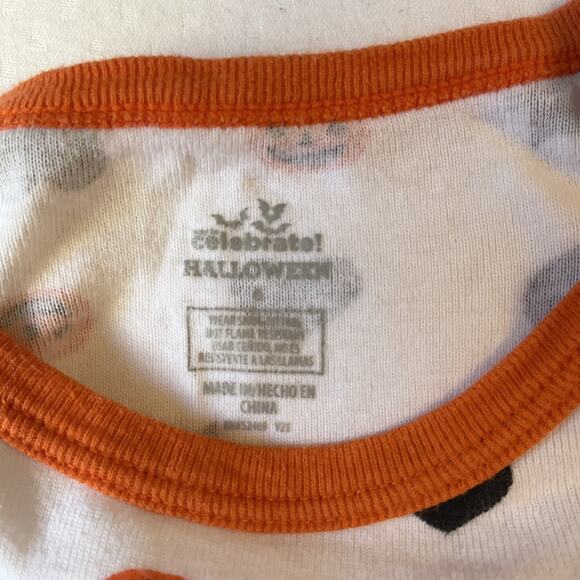 Celebrate! Sleepwear Boy 6 White Graphic Print Pumpkin Cat Pajama Pants Contrast - Picture 3 of 6